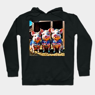 Three little patriotic pigs Hoodie